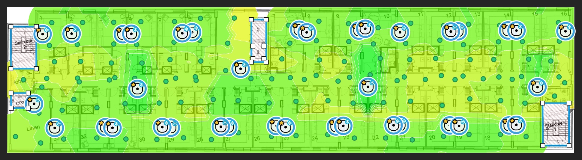 Primary signal strength heatmap
